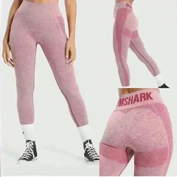 Gymshark Leggings Red Marled Compression XSmall Women’s - Picture 1 of 11